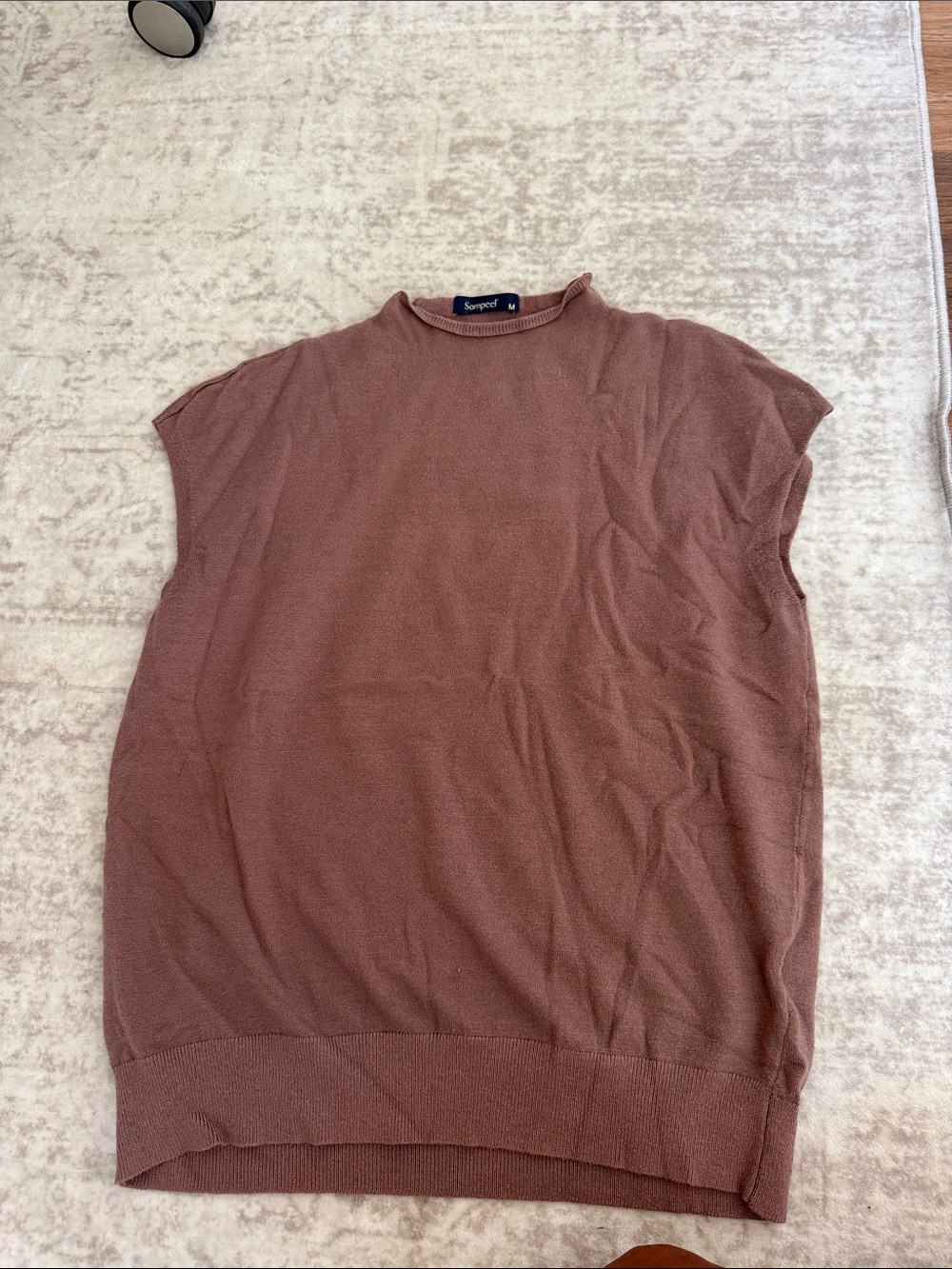 Smythe Dusty Brown Crewneck Sleeveless Top